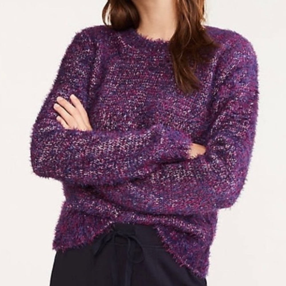 Lou & Grey Haze Purple Fuzzy Eyelash Sweater